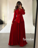 Kukombo Customized Retro Jersey Pleat Flower A-line V-neck Midi Dresses Prom Dresses Classic Exquisite Modern Style Pastrol Unisex Chine (PRE-ORDER)