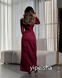 Kukombo Customized Intricate Pleat A-line Square Neck Midi Dresses Evening Dresses Classic Exquisite Modern Style Pastrol Unisex Chinese (PRE-ORDER)