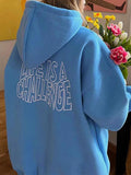 Kukombo Simple Embroidery Print Oversized Hoodie