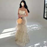 Kukombo Customized Matching Net Pleat A-line Strapless Midi Dresses Homecoming Dresses Classic Exquisite Modern Style Pastrol Unisex For (PRE-ORDER)
