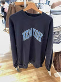 Kukombo BOSTON Letter Patch Embroidery Winter Sweatshirt Round Neck Retro Y2K Autumn Pullovers Top Harajuku Streetwear Navy Blue Hoodie