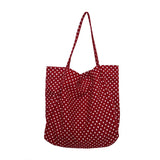 Kukombo 2025 Retro Casual Polka Dot Canvas Hot Selling Women's Shoulder Bag New Fashionable Versatile Practical Large Capacity Tote Bag ootd