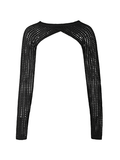Kukombo Black Hollow Out Shrug Crochet Knit Top