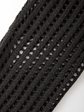 Kukombo Black Hollow Out Shrug Crochet Knit Top
