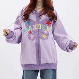 Kukombo Butterfly Embroidery Zip Up Hoodie