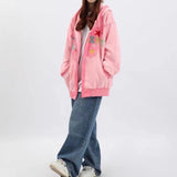 Kukombo Butterfly Embroidery Zip Up Hoodie