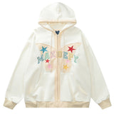 Kukombo Butterfly Embroidery Zip Up Hoodie
