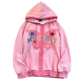 Kukombo Butterfly Embroidery Zip Up Hoodie