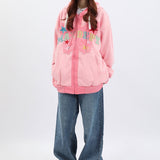 Kukombo Butterfly Embroidery Zip Up Hoodie