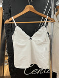 Kukombo Red Dot Fungus Trim Bow Tank Tops Women Summer Casual Cotton Slim V-neck Sleeveless Camis Sweet Cute Preppy Style Y2K Vests New