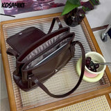 Kukombo Vintage Office Lady Simple Women's Handbags All Match Casual Underarm Bag Streetwear Fashion Trendy Shoulder Bags Y2k Aesthetic