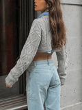 Kukombo Cable Knit Cropped Sweater