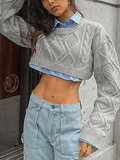 Kukombo Cable Knit Cropped Sweater