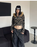 Kukombo Valentine's Day Aesthetic Harajuku Zip Up Hoodie camouflage Long Sleeves Tops American Vintage Hoody Harajuku Kpop Punk Coats Top Women Y2k Grunge Hoodies
