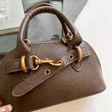 Kukombo Small Size Top-handle Bags For Women Belt Buckle Design Mini Shoulder Cross Body Shell Bag Luxury Designer Purses And Handbags
