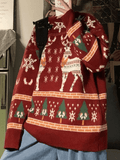 Kukombo Christmas Deer Crew Neck Sweater