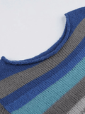 Kukombo Color Block Striped Knit Crop Top