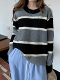 Kukombo Color Block Striped Knit Sweater
