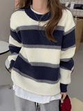 Kukombo Color Block Striped Knit Sweater
