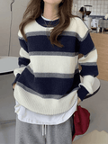 Kukombo Color Block Striped Knit Sweater