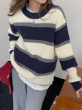 Kukombo Color Block Striped Knit Sweater