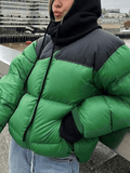 Kukombo Color Block Zip Up Puffer Jacket