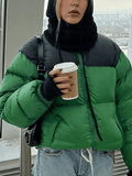 Kukombo Color Block Zip Up Puffer Jacket
