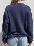 Kukombo Contrast Color Print Pull Over Sweater