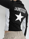 Kukombo Contrast Star Print Zip-Up Jacket
