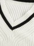 Kukombo Contrasting Trim Vintage Sweater