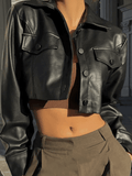 Kukombo Cropped Black Biker Jacket