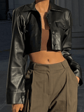 Kukombo Cropped Black Biker Jacket
