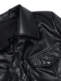 Kukombo Cropped Black Biker Jacket