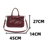 Kukombo Wine Red Handbag for Women Large Capacity Pu Leather Ladies Armpit Shoulder Bags Sewing Thread Pattern Female Hobo Crossbody Bag