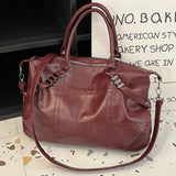 Kukombo Wine Red Handbag for Women Large Capacity Pu Leather Ladies Armpit Shoulder Bags Sewing Thread Pattern Female Hobo Crossbody Bag