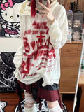 Kukombo Autumn Fashion Gothic Clothing Grunge Top Y2K Dark Punk Hole Chic Designed Hoodies Women Print Loose Streetwear Hoodie Oversized Spring Style 2025