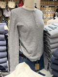 Kukombo Buttons Gray Waffle Slim Long Sleeve T-Shirt 2025 Spring Round Neck Retro Y2k Tee Shirt Streetwear Vintage Casual Tshirt Top