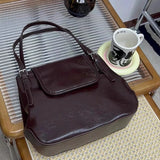 Kukombo Vintage Office Lady Simple Women's Handbags All Match Casual Underarm Bag Streetwear Fashion Trendy Shoulder Bags Y2k Aesthetic