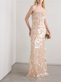 Kukombo Luxury Strapless فساتين سهرة  Mermaid Shiny Sequins vestidos de fiesta Elegant Sleeveless Floor-length Porm Dresses 2024-(PRE-ORDER)
