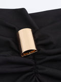 Kukombo Spring Outfits Elegant Woman Off Shoulder T-shirt Metal Beading Long Sleeve Slim Tee Shirt Vintage Women Spring New Fashion Corset Tops Clothes