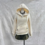 Kukombo Outfit Women's winter Hoodie Sweet Sexy Kawaii Pullover High waist Slim Pockets Long Sleeves Coat Korea Cute Top Femme Harajuku Hoodies