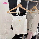 Kukombo 2025 Summer Cute Style Duck Embroidered Suspenders Tops For Women Zoo Series Hot Girls Sleeveless Short Vest Tops