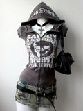 Kukombo valentine's day aesthetic Women's Retro Harajuku Letter Hot Girl Hoodies Coquette Streetwear 90s Punk Goth Clothes Female Hooded Zip-up Casual Sweatshirts
