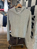 Kukombo Sweet Gray Twist Flower Buttons Slim Sweater Women Autumn Pocket Hooded Long Sleeve Knitted Hoodie Vintage Preppy Style Sweaters