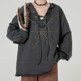 Kukombo Fairy Grunge Studded Butterfly Hoodie