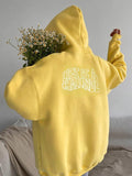 Kukombo Simple Embroidery Print Oversized Hoodie