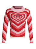 Kukombo Heart Jacquard Argyle Jumper Sweater