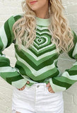 Kukombo Heart Jacquard Argyle Jumper Sweater