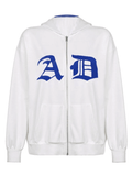 Kukombo Heart Pattern Zipper Hoodie