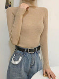 Kukombo High Neck Jumper Knit Top